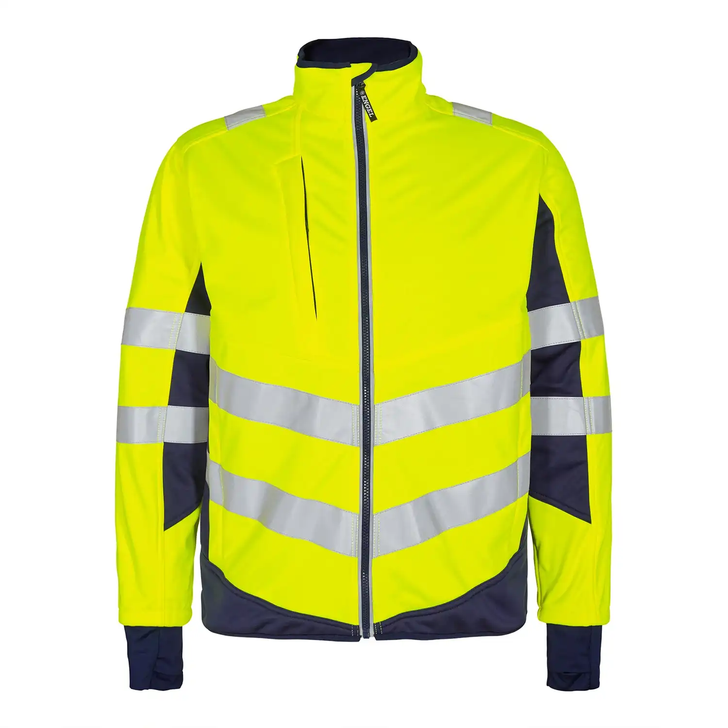 Warnschutz Softshell-Jacke "1158-237" Safety Kl. 2 in gelb/marine, M - Thumbnail 1
