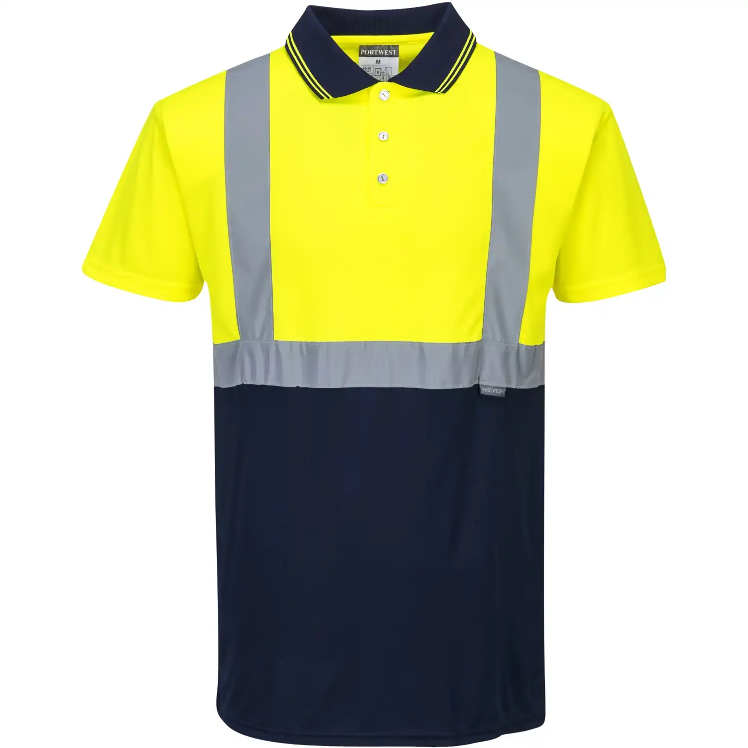 Warnschutz Polo-Shirt "S479" in gelb/marine, L - Bild 1