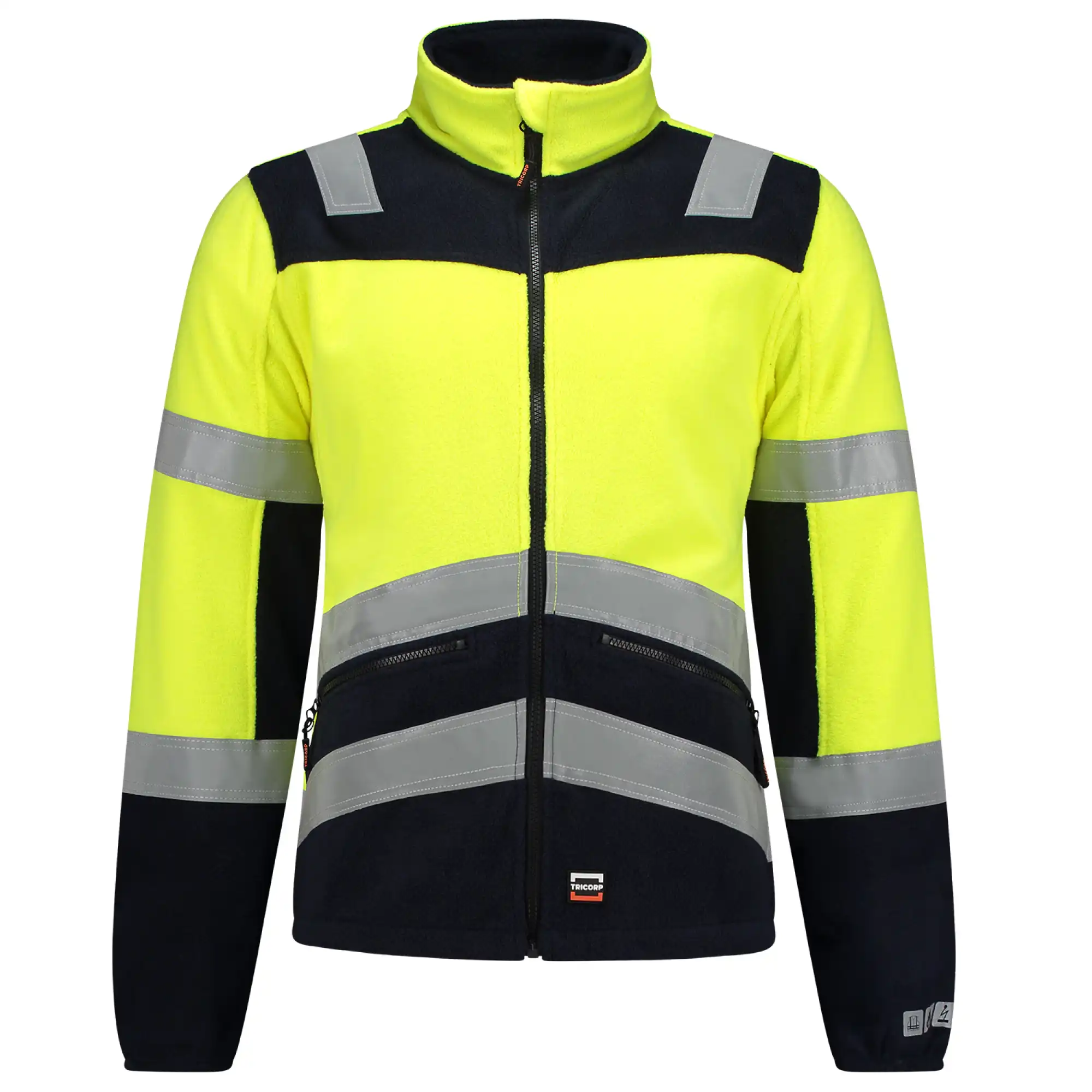 Multinorm Fleecejacke "403013" Safety yellow/ink in M - Thumbnail 1