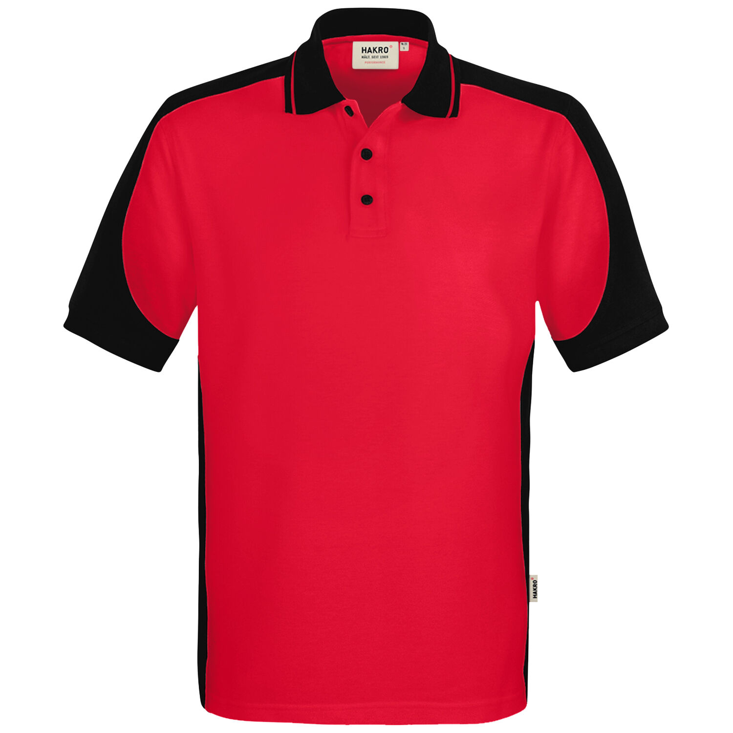 Contrast Poloshirt MIKRALINAR® ECO "539" in Rot, L - Thumbnail 1