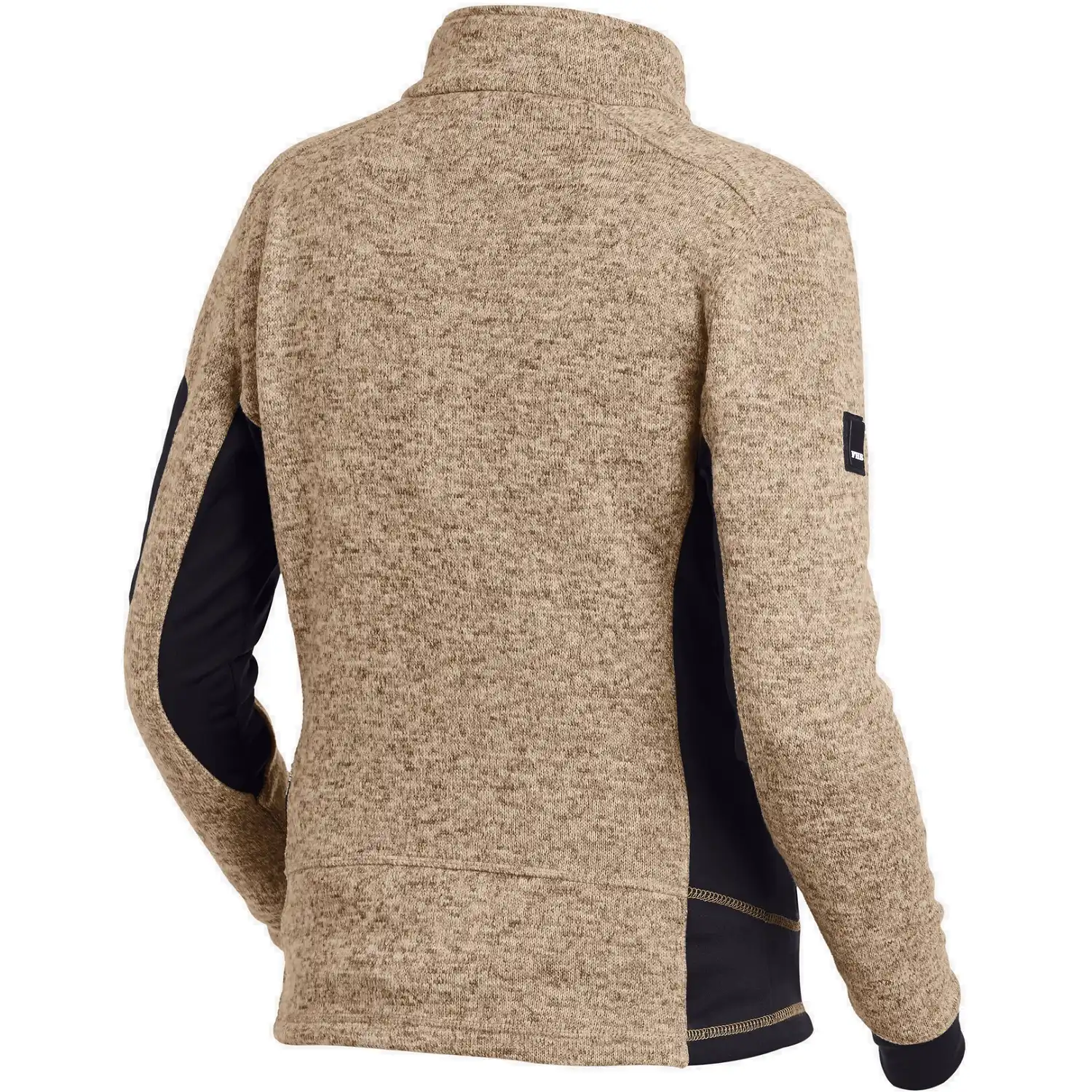 Damen Strick Fleecejacke "MARIEKE" in beige/schwarz, XXL - Thumbnail 2