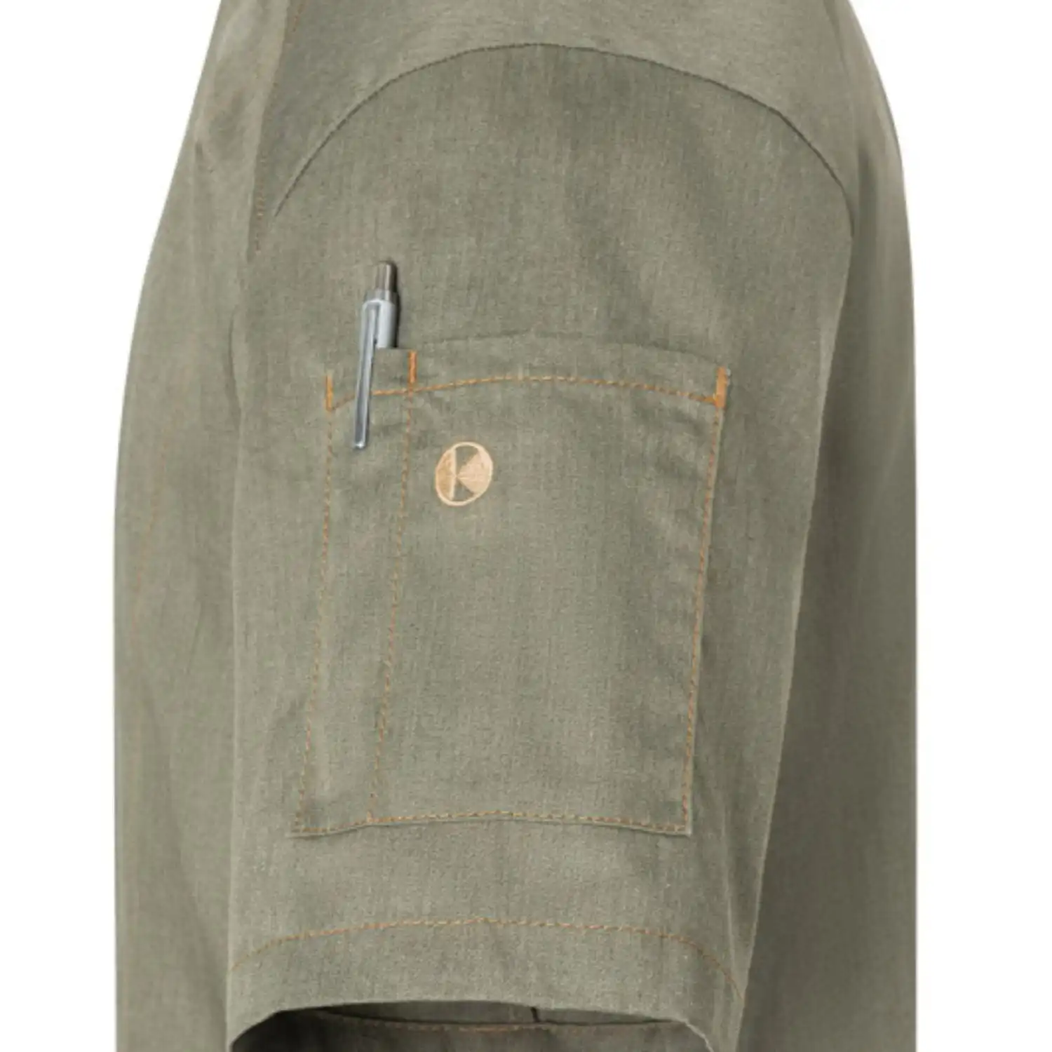 Herren Kochjacke Jeans "JM 32" in 46, vintage moosgrün - Thumbnail 5