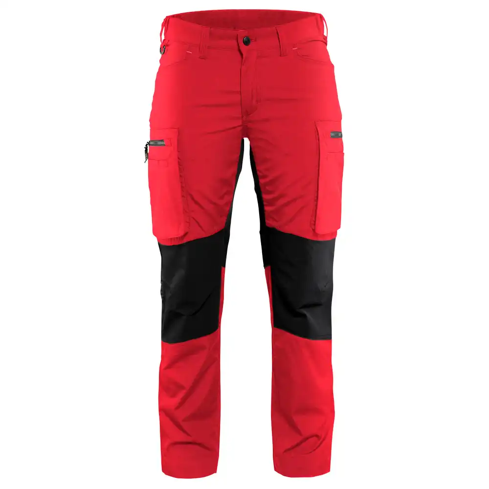 Damen Stretch Servicehose "7159" 166 g/m² in rot/schwarz, 34 - Thumbnail 1