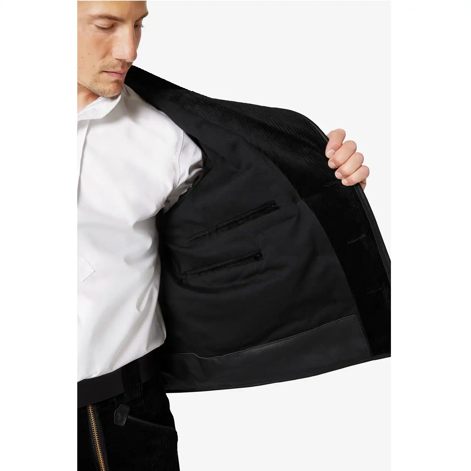 Zunftsakko "GERHARD" Trenkercord schwarz in 110 - Thumbnail 3