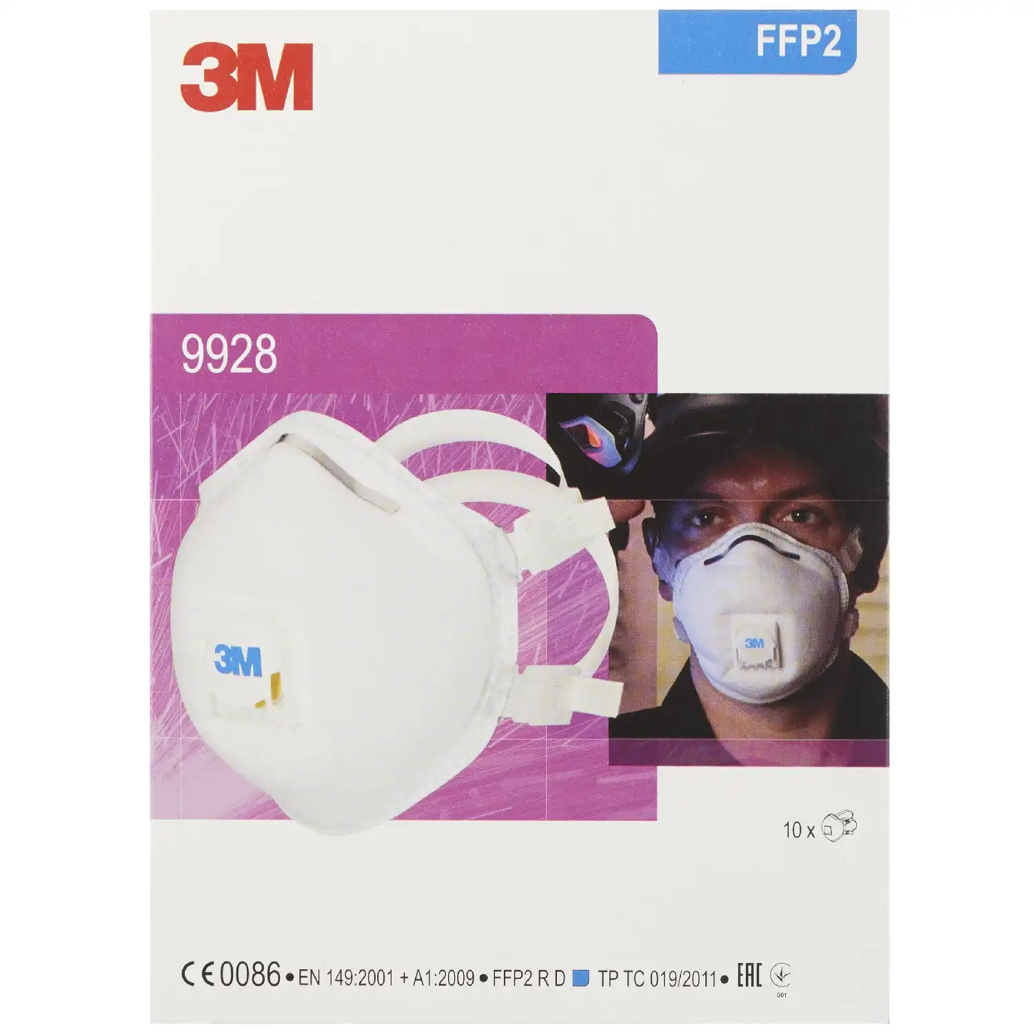 Atemschutzmaske "9928" FFP2 R D vorgeformte Partikelmaske mit Ausatemventil - Thumbnail 3