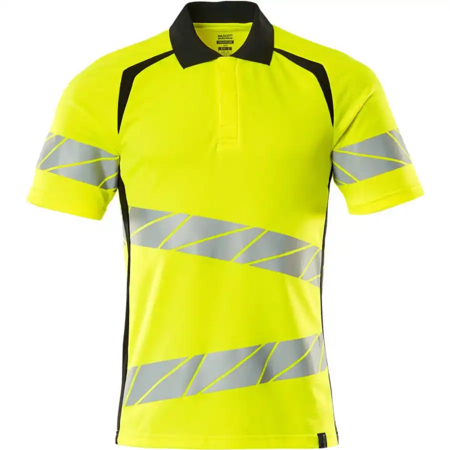 Warnschutz Polo-Shirt "ACCELERATE SAFE" UV-Schutz in gelb/schwarz, XXL - Bild 1