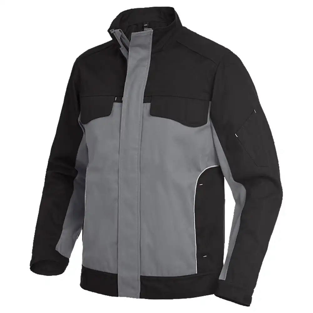 Premium Arbeitsjacke ERNST "Twill 300" in grau/schwarz, M - Thumbnail 1