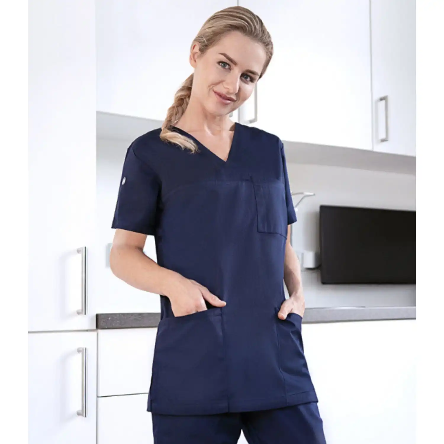 Damen Schlupfkasack Essential "KS 66" in marine, XS - Thumbnail 7
