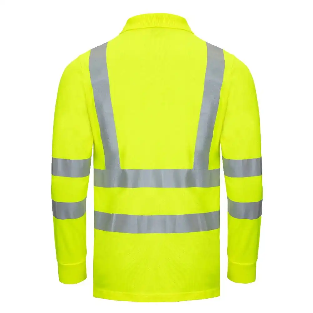 Warnschutz Langarm Polo-Shirt Kl. 3 "MOTION TEX VIZ" UV-Schutz in gelb, L - Thumbnail 2