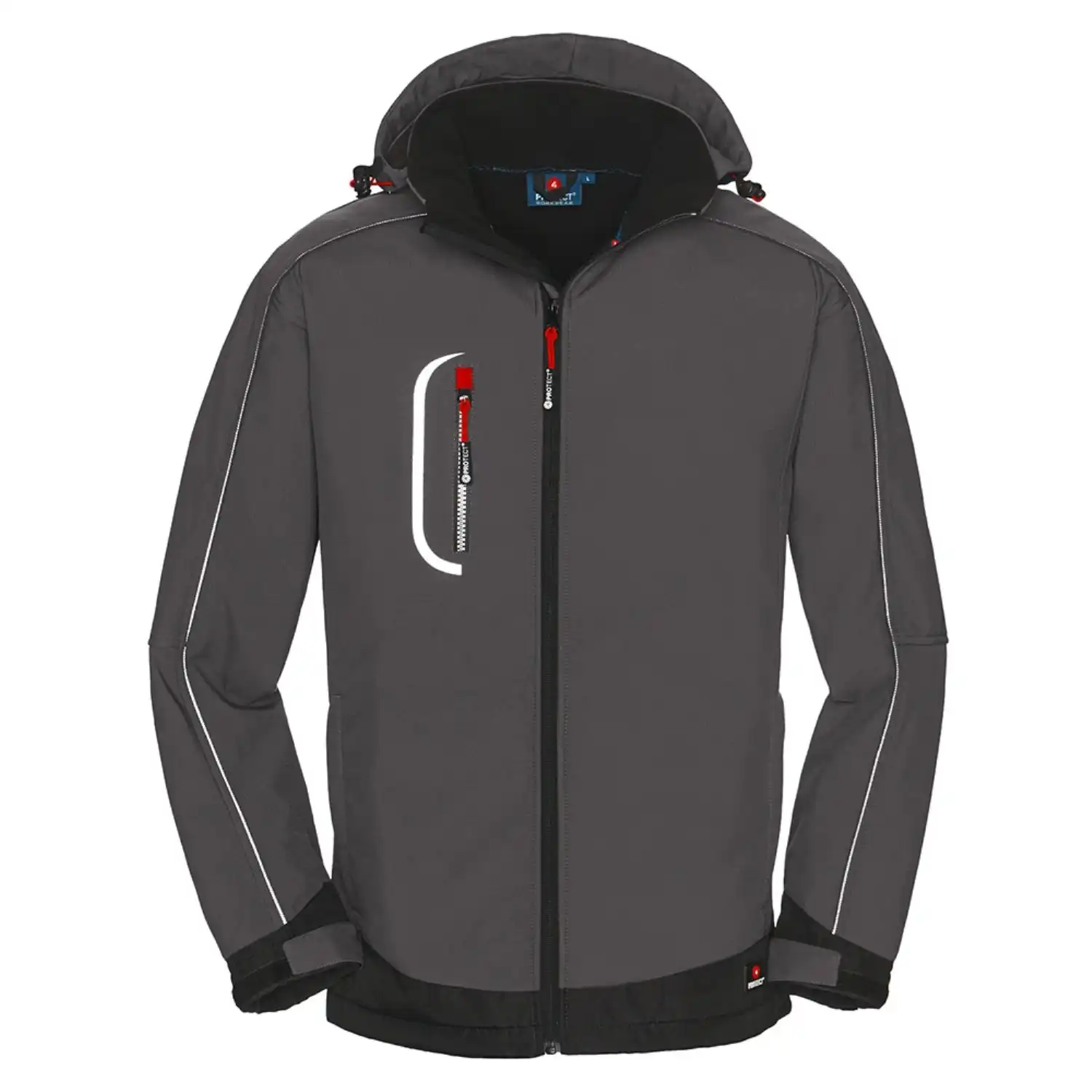 Workwear Softshell-Jacke "Montana" in grau/schwarz, XL - Thumbnail 1