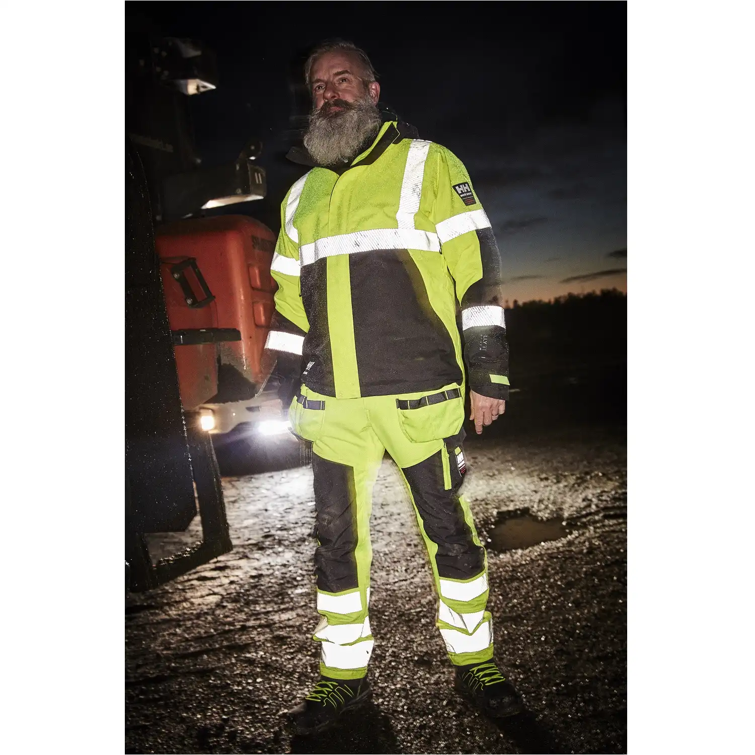 Warnschutz Winterjacke "ICU" in orange/schwarz, XL - Thumbnail 4