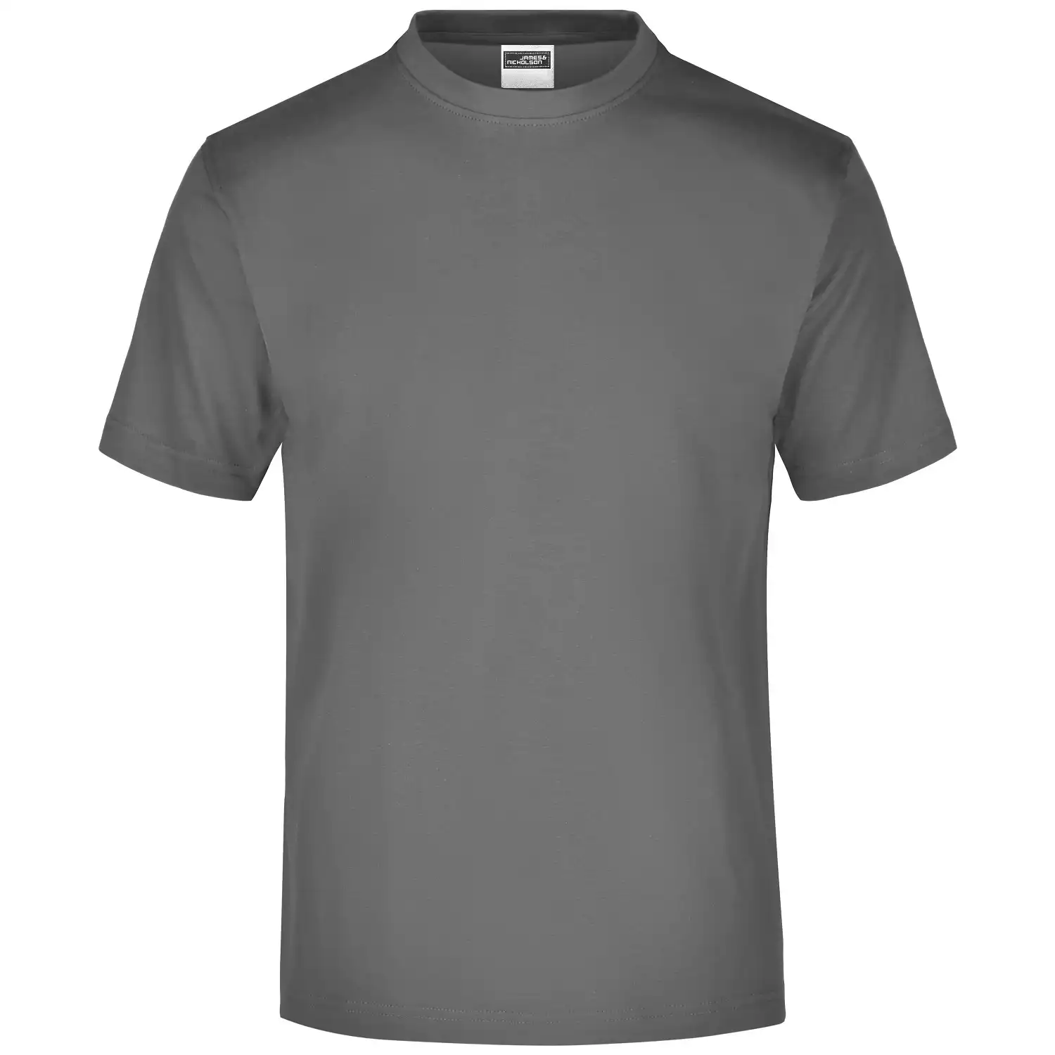 T-Shirt Round-T Medium "JN001" in dunkelgrau, L - Thumbnail 1