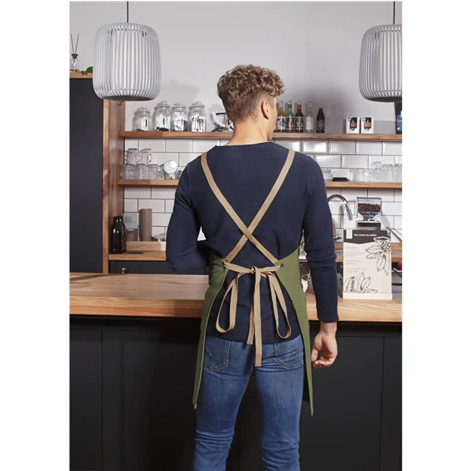 Latzschürzen Urban-Nature "LS 39" in moosgrün - Thumbnail 4