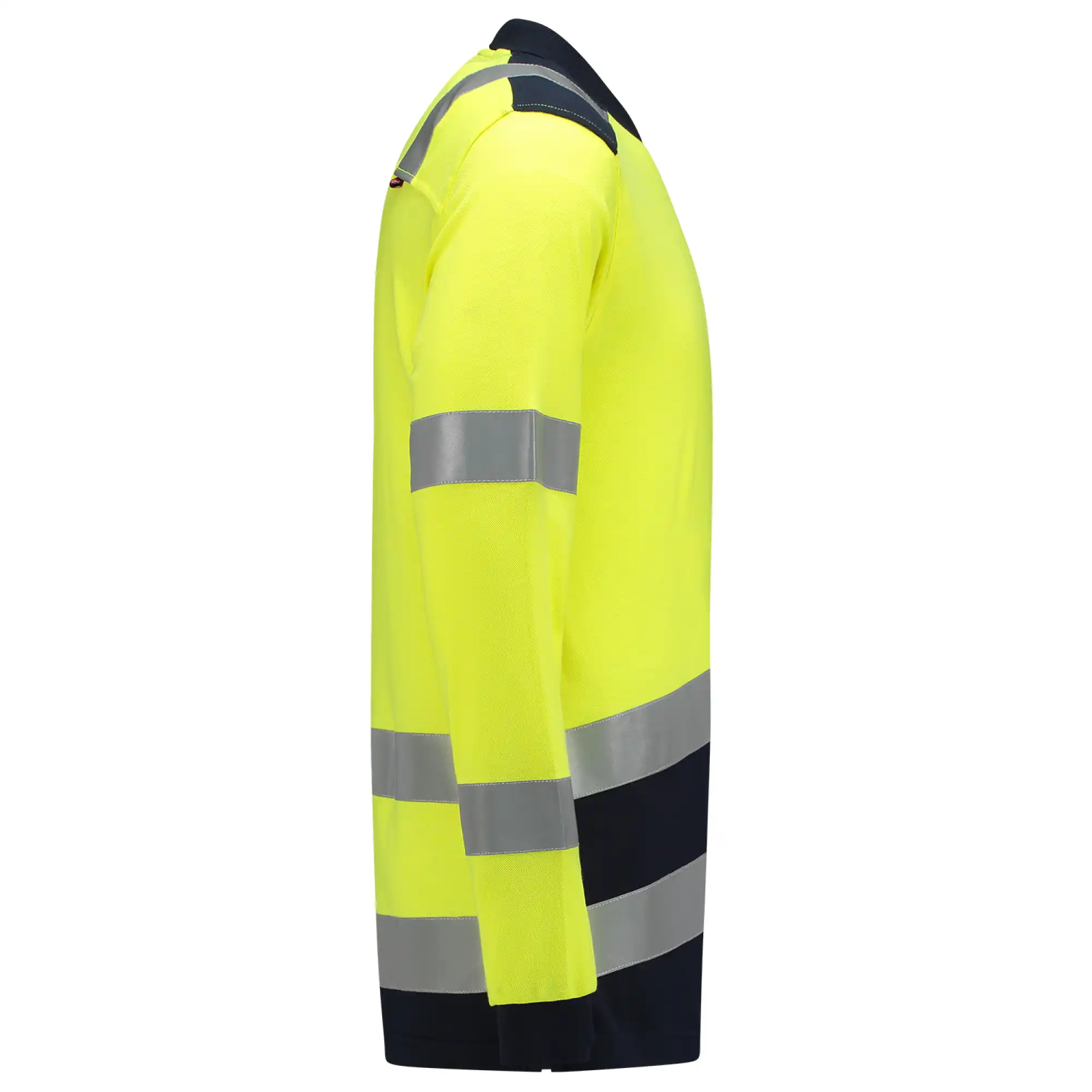 Multinorm Langarm Polo-Shirt "203003" Safety gelb/ink in XL - Thumbnail 4