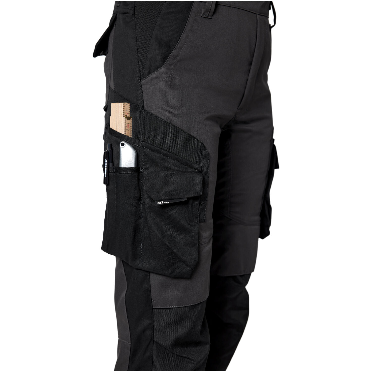 Damen Arbeitshose "ANNETTE" in anthrazit/schwarz, 48 - Thumbnail 5