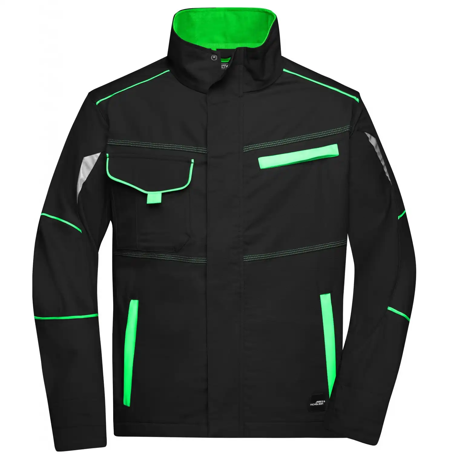 Funktionsjacke "JN849" in black/lime-green, 3XL - Thumbnail 1