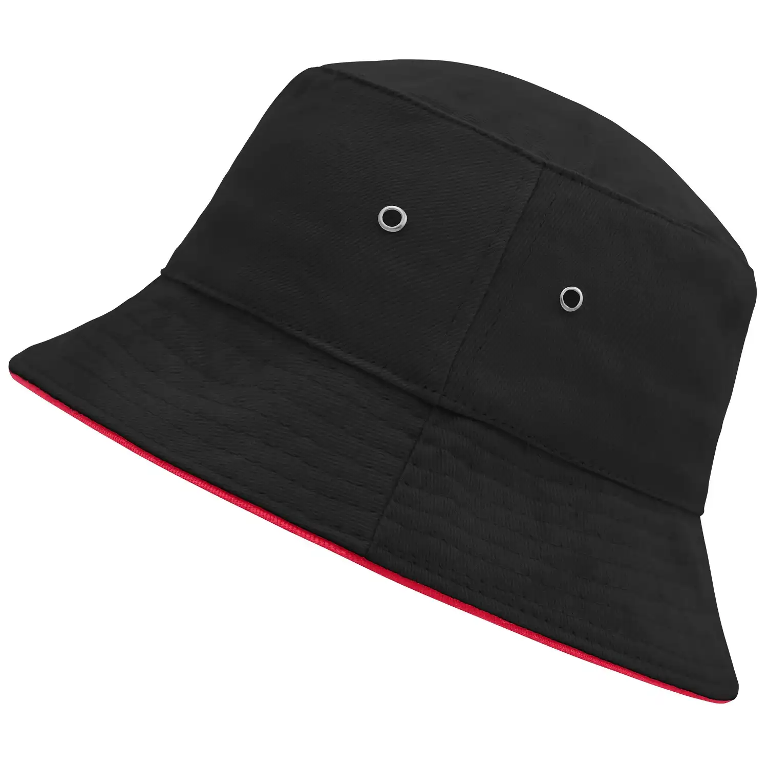 Fischerhut "MB012" Fisherman Piping Hat in black/red, S/M - Bild 1