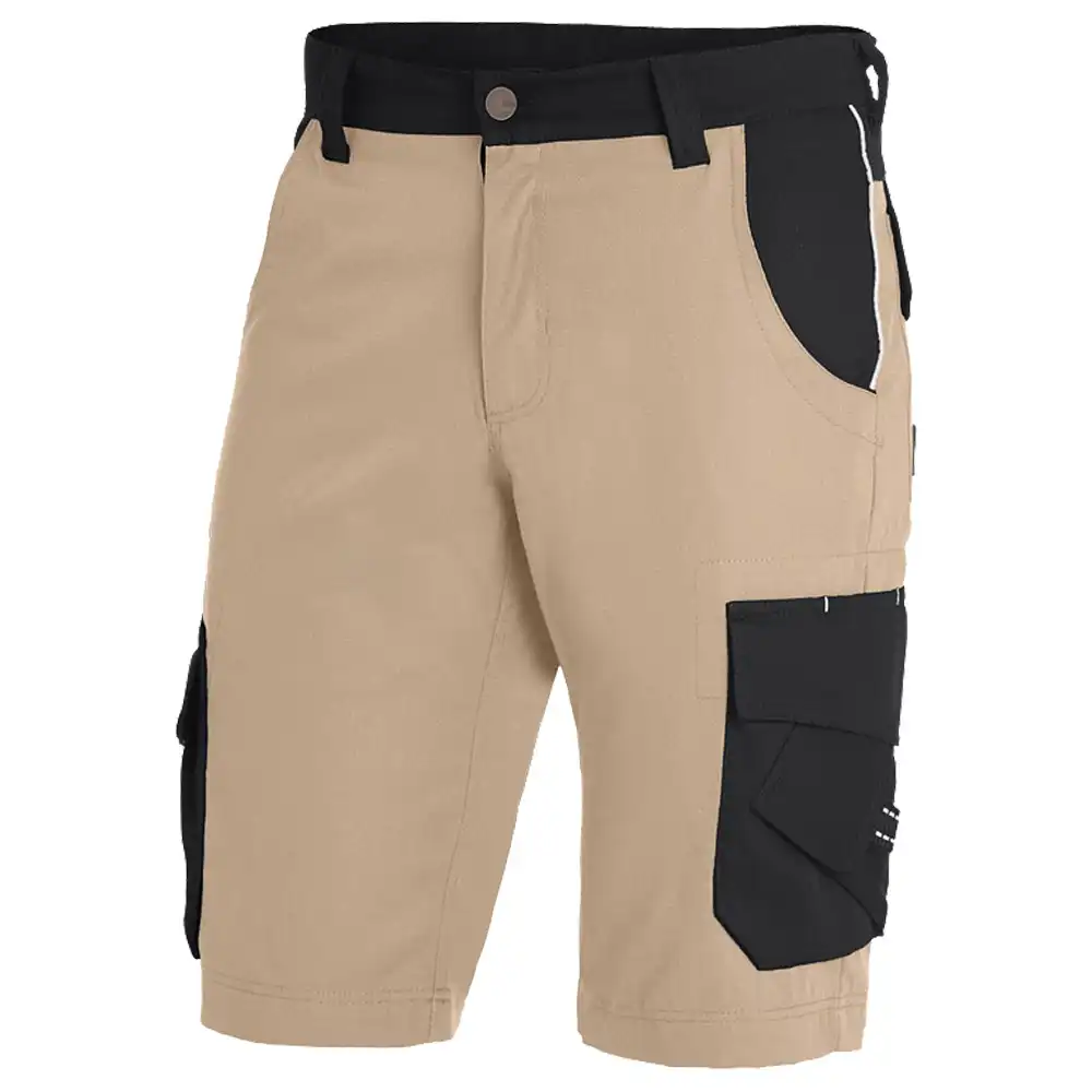 Premium Arbeitsshorts THEO "Twill 300" in beige/schwarz, 48 - Thumbnail 1
