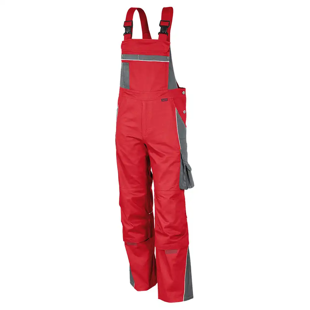 Latzhose „pro mg 245" in rot/grau, 48 - Bild 1