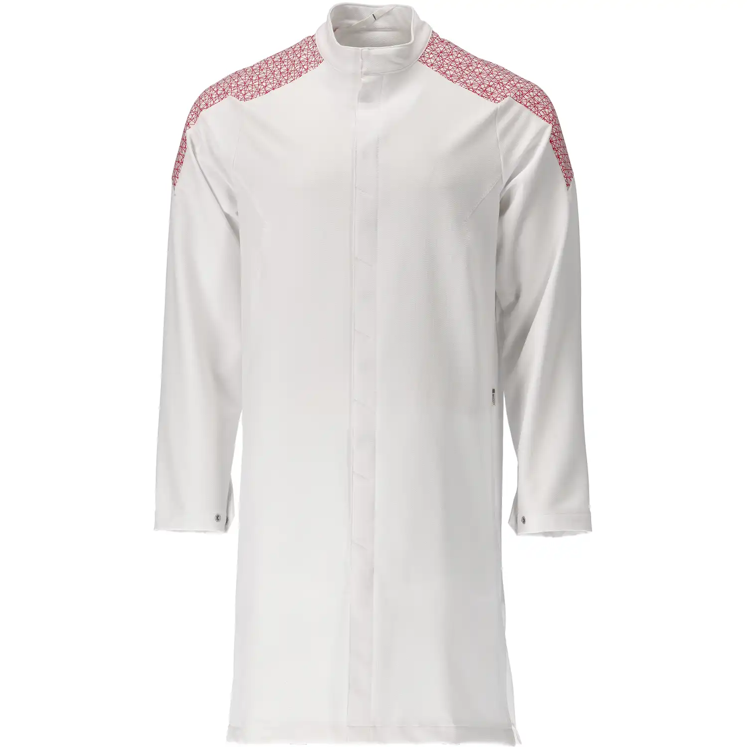 Stretch Arbeitsmantel "20154-511" Food & Care in weiß/verkehrsrot, XS - Thumbnail 1