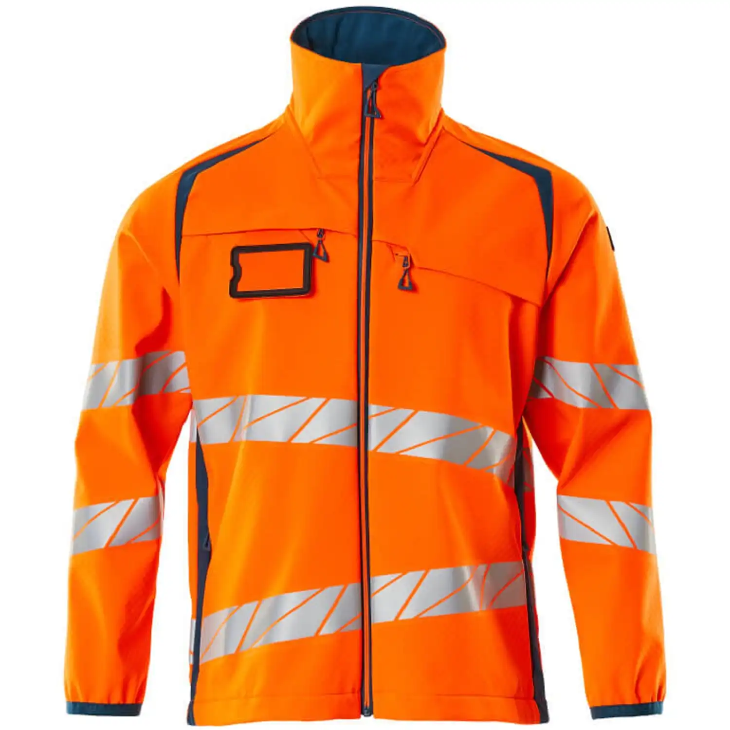 Warnschutz Softshelljacke "ACCELERATE SAFE" in orange/dunkelpetroleum, 4XL - Bild 1