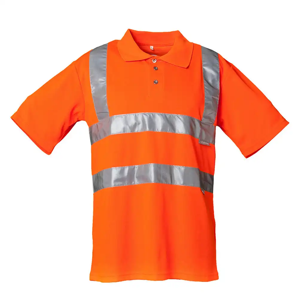 Warnschutz Polo-Shirt "UNI" in uni orange, 4XL - Bild 1