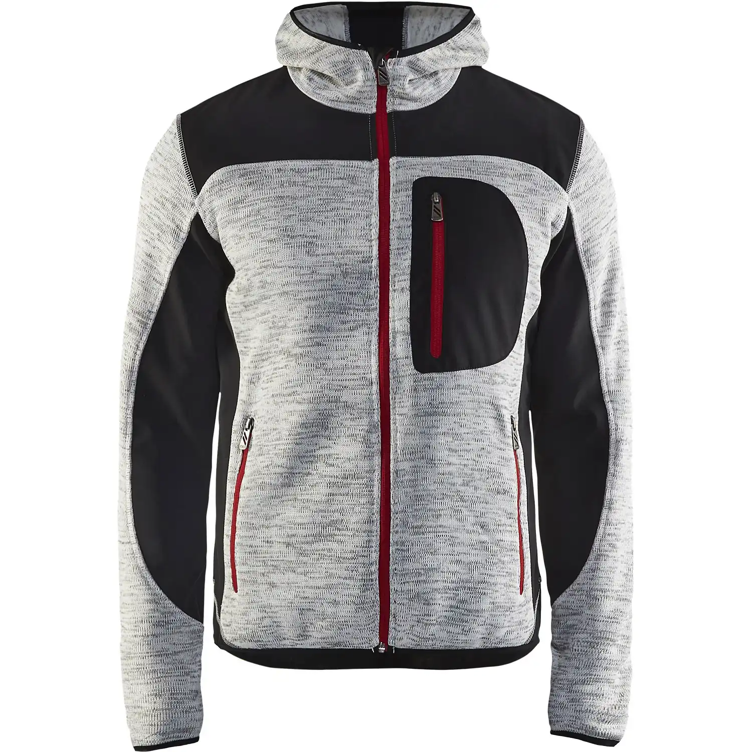 Strickjacke "4930" mit Softshell in grau/schwarz, 3XL - Thumbnail 1