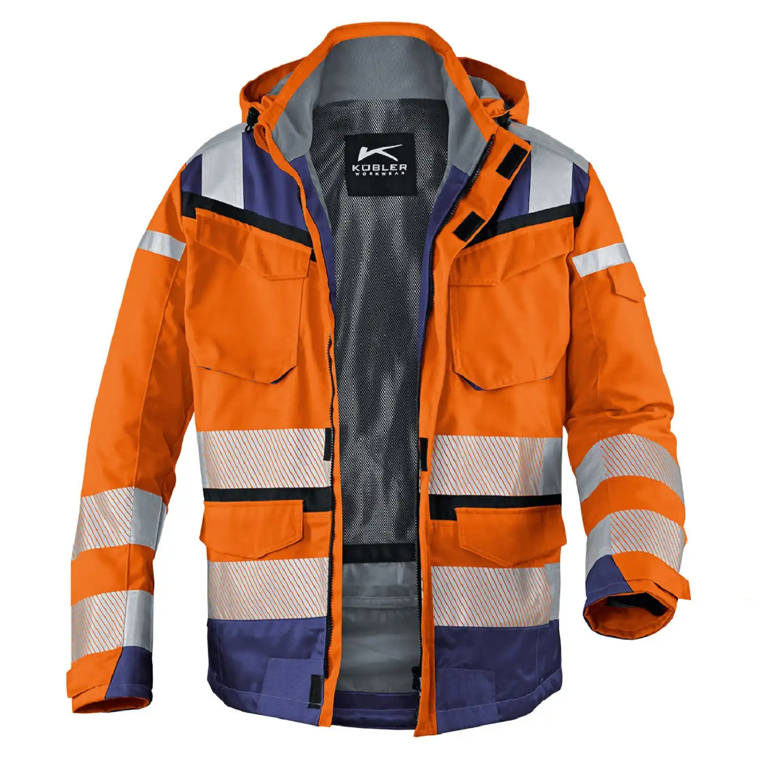 Warnschutz Regenjacke "REFLECTIQ" Sympatex® in orange/marine, 3XL - Bild 1