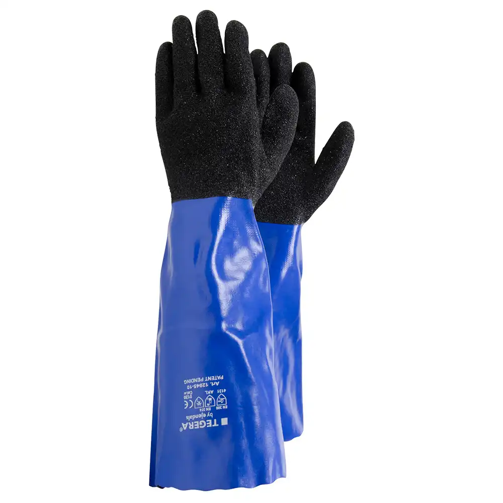 PVC Chemikalien-Schutzhandschuhe 12945 blau/schwarz in 10 (XL) - Bild 1