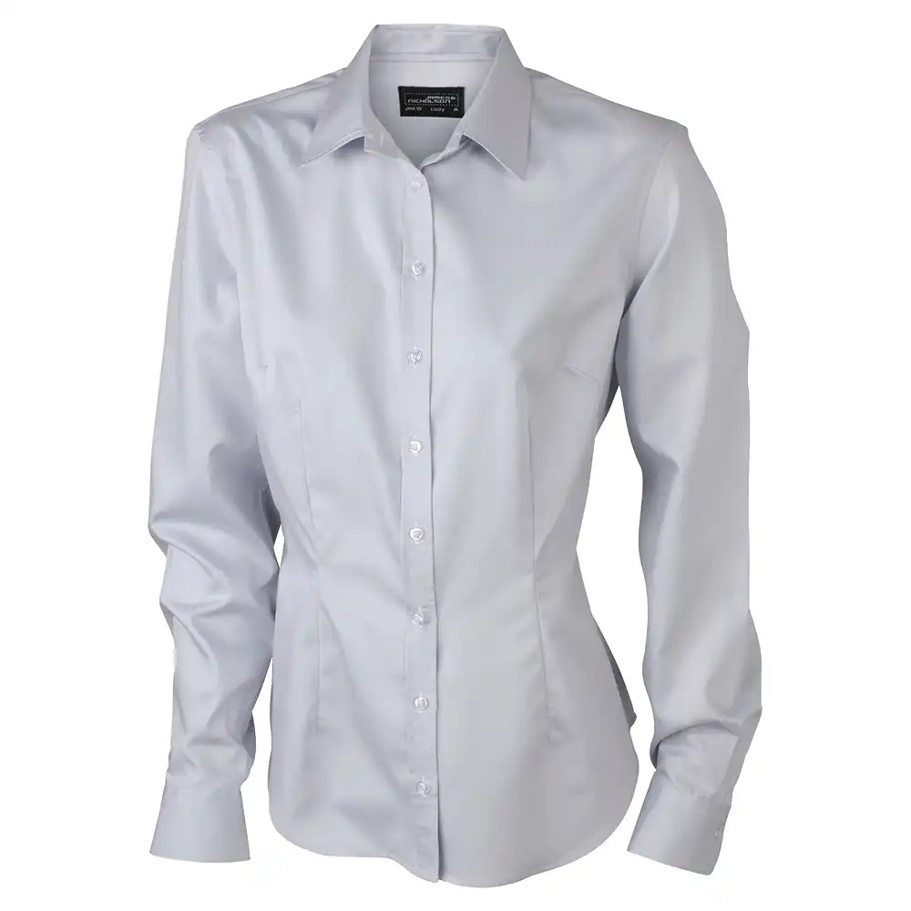 Damen Bluse langarm "JN615" in light-grey, L - Thumbnail 1