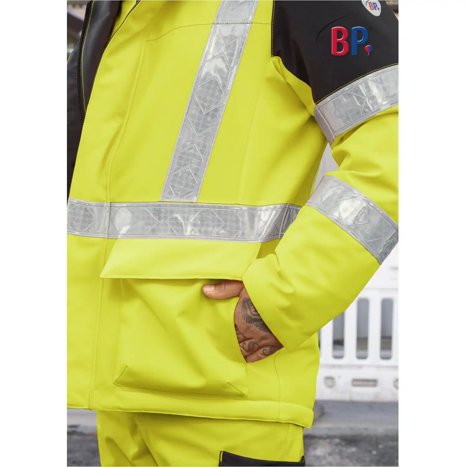 Warnschutz Winterjacke "2033-880" in warnorange/anthrazit, 3XL - Thumbnail 5