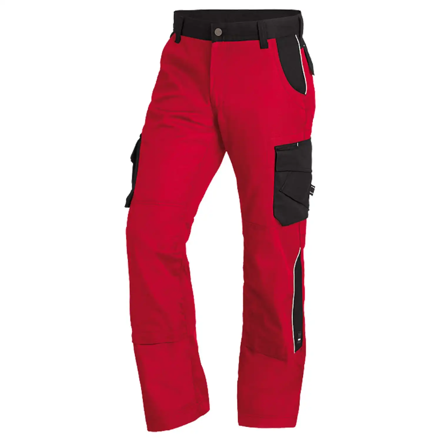 Premium Bundhose BRUNO "Twill 300" in rot/schwarz, 50 - Thumbnail 1