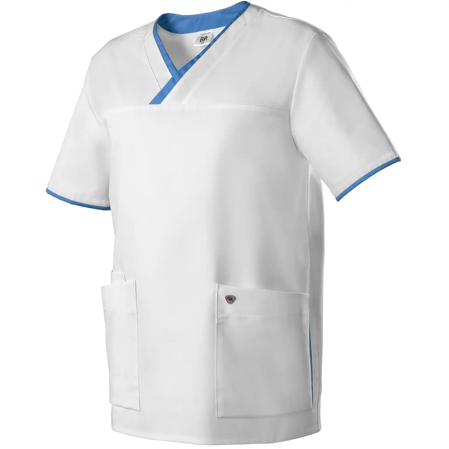 Schlupfkasack "1701-485" Med & Care in weiß/azurblau, XS - Thumbnail 1