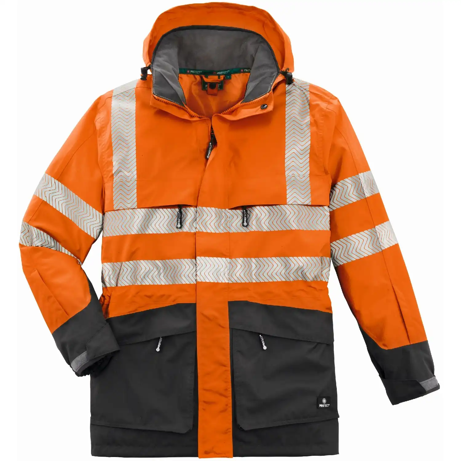 Warn- & Wetterschutzjacke "TAMPA" in leuchtorange/grau, L - Thumbnail 1