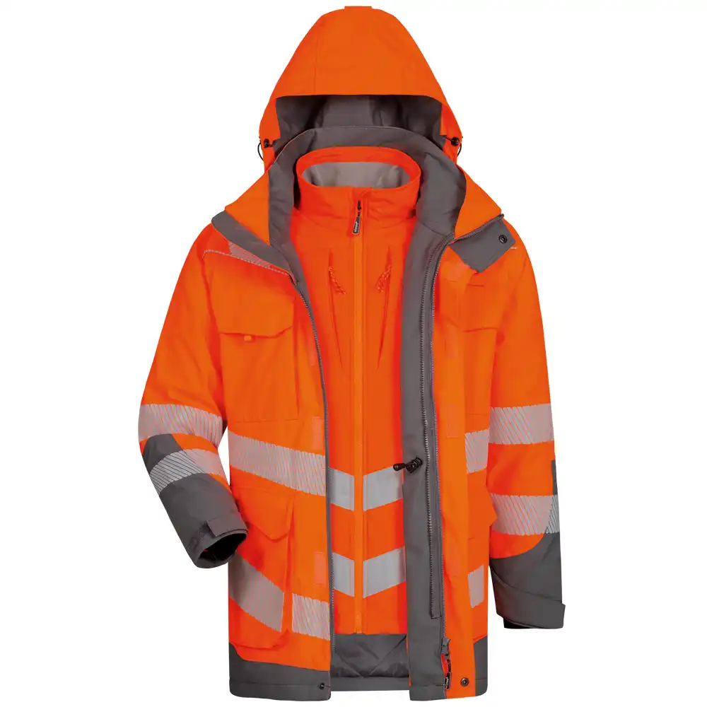 Warnschutz Regenparka  in orange/grau, L - Thumbnail 3