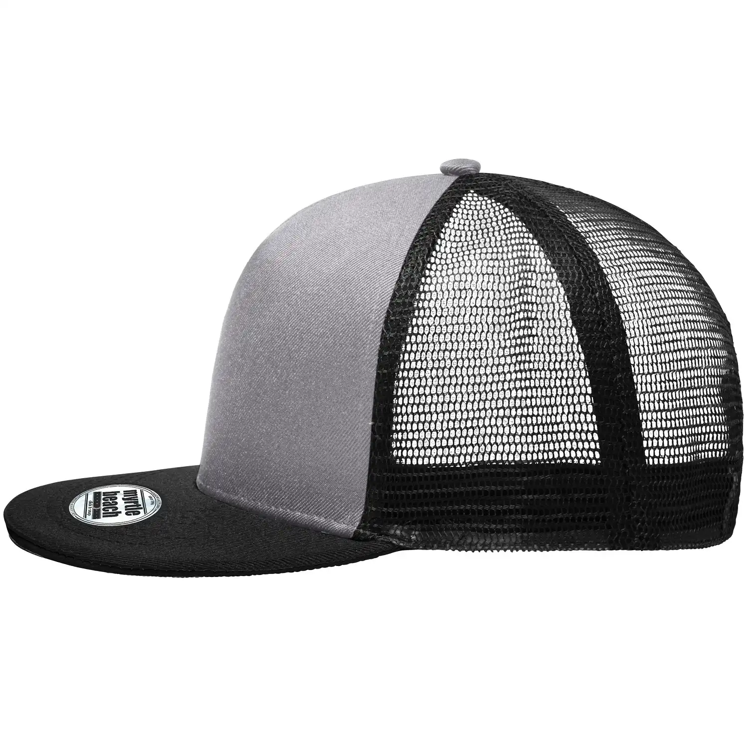Mesh Basecap Pro Trucker "MB6636" 5-Panel in grey/black - Bild 1