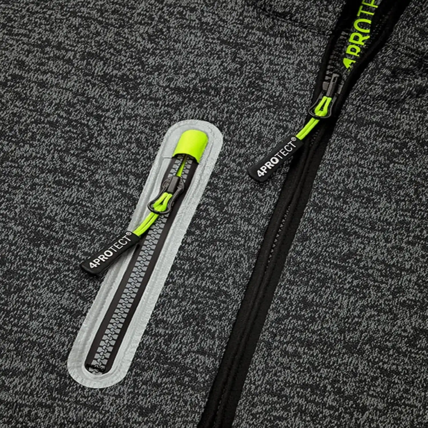 Strick-Fleecejacke "MAINE" grau-melange in XXL - Thumbnail 3