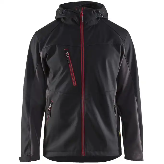 Softshelljacke "4753" in schwarz/rot, M - Thumbnail 1