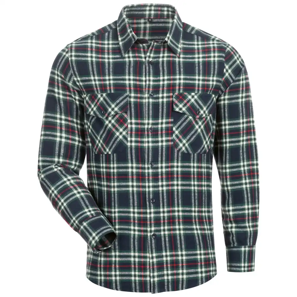 Flanell-Hemd  in marine/beige/grün/rot, L - Thumbnail 1