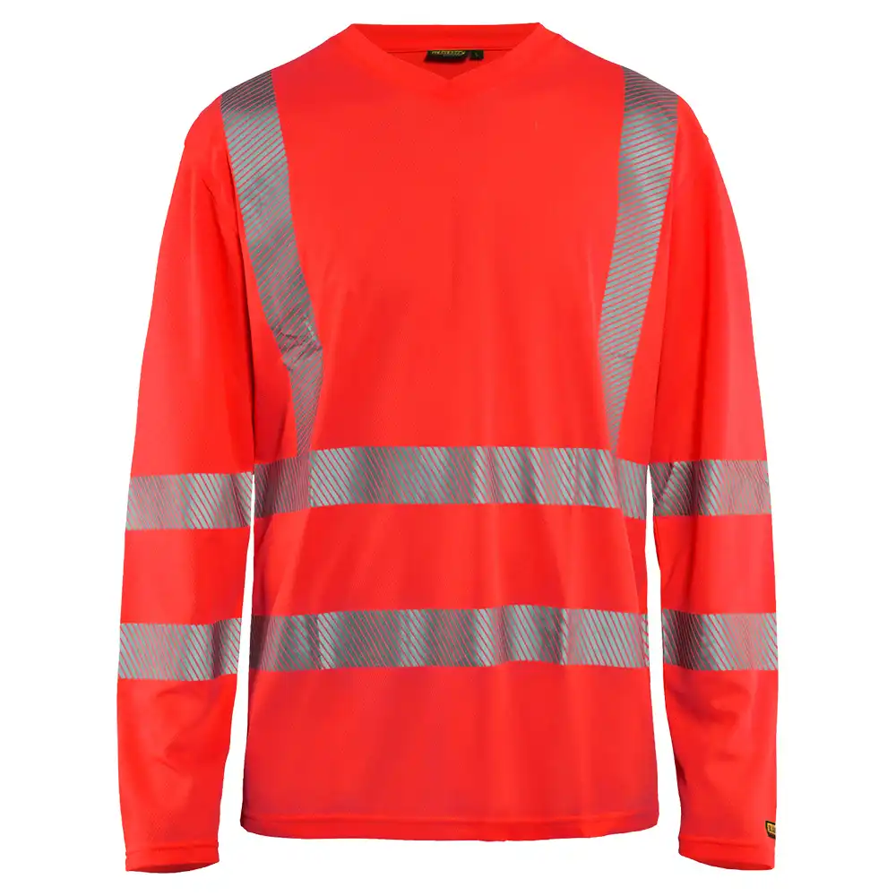 Warnschutz Langarm-Shirt "3385" UV-Schutz in hellrot, 3XL - Thumbnail 1