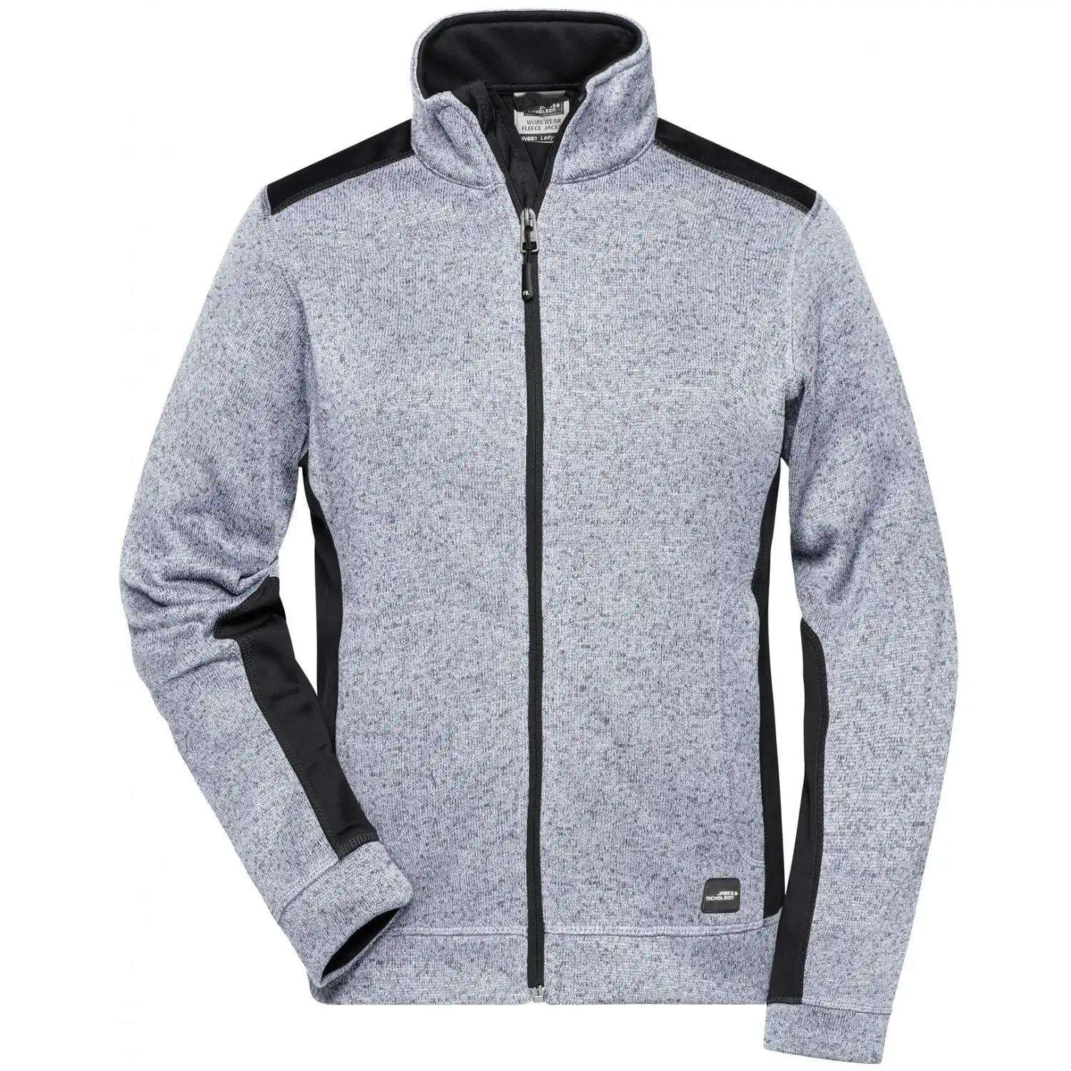 Damen Strick Fleece Jacke "JN861" in white-melange/carbon, XS - Bild 1