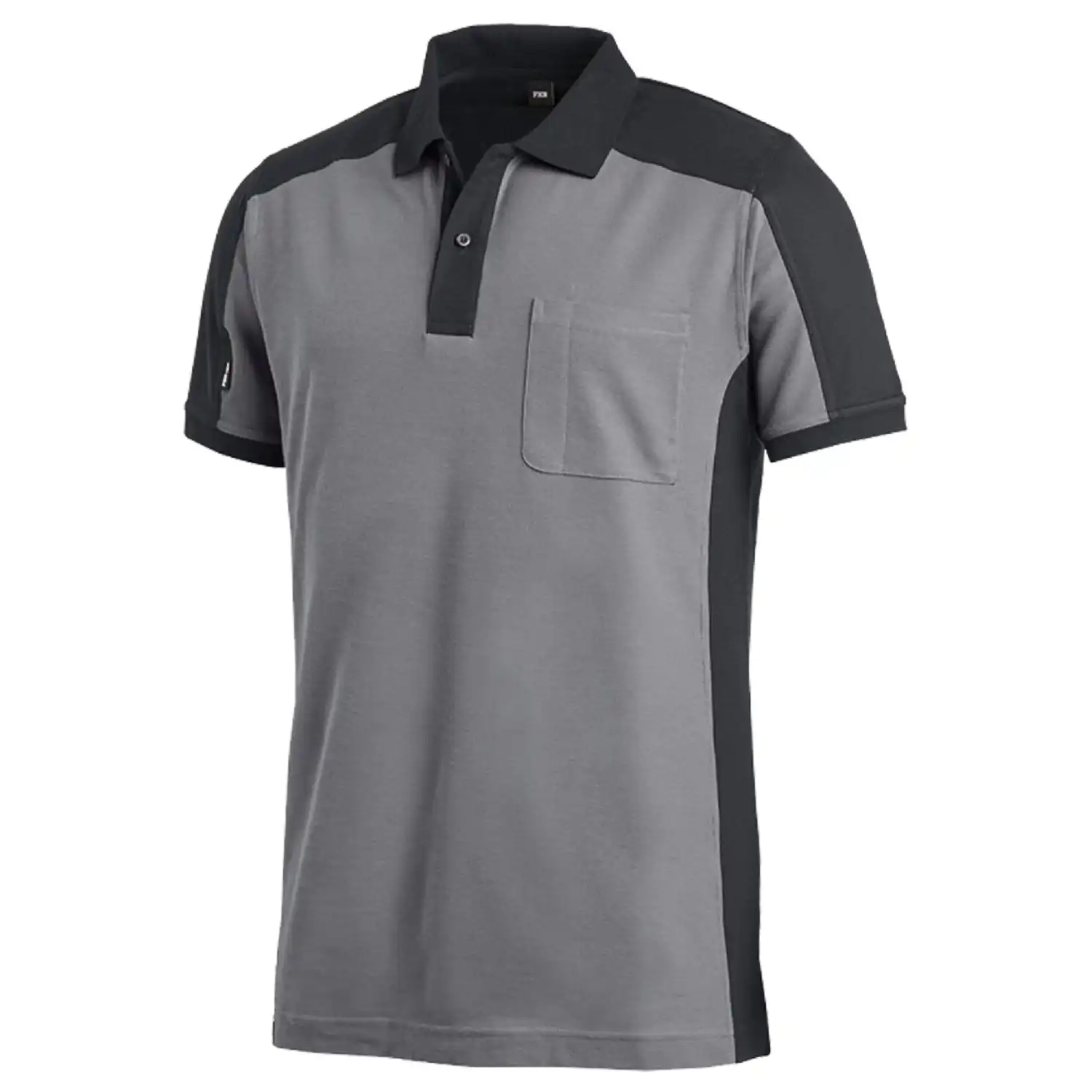 Polo-Shirt zweifarbig "KONRAD" in grau/schwarz, XXL - Thumbnail 1