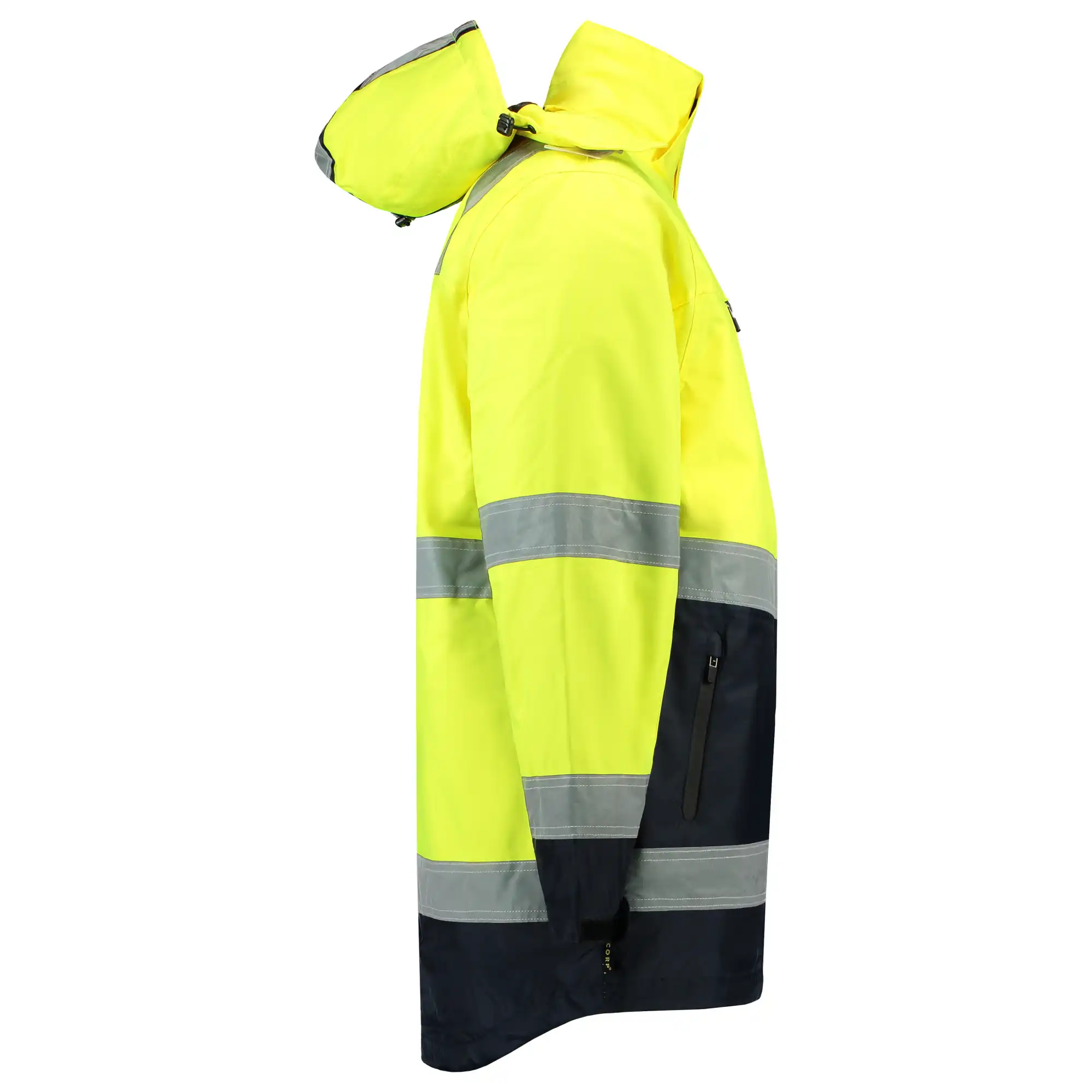 Warnschutz Regenparka 3-in-1 "403004" Safety in yellow/navy, XS - Thumbnail 4