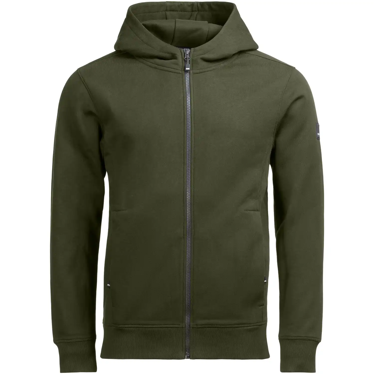 Kapuzen-Sweatjacke "QUENTIN" in olive, M - Thumbnail 1