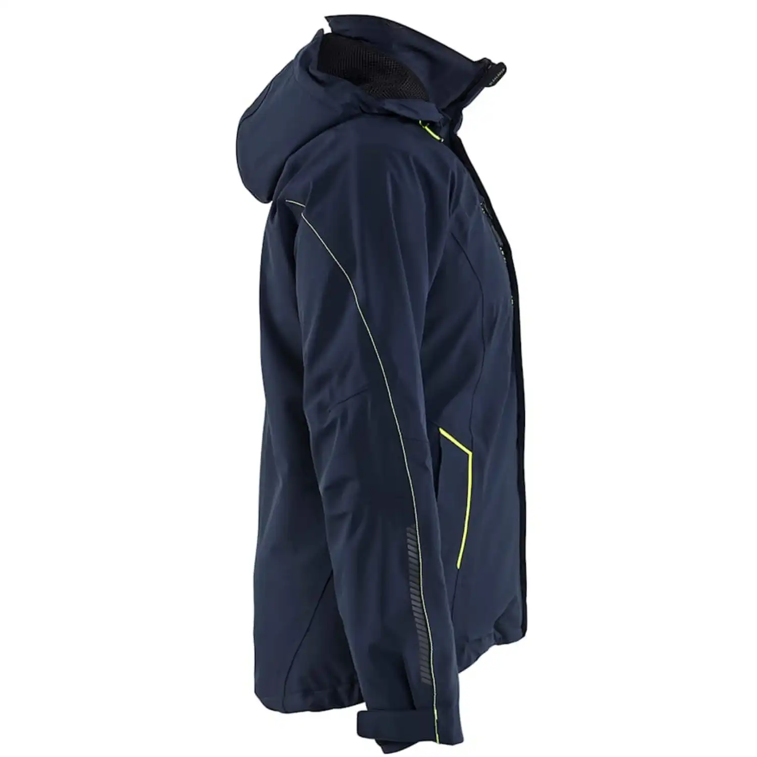 Damen Stretch Winterjacke "4408" in dunkelmarine/gelb, S - Thumbnail 5