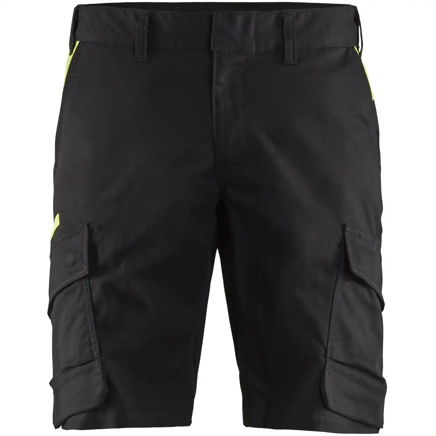 Stretch Shorts "1446" Industrie in schwarz/gelb, C60 - Thumbnail 1