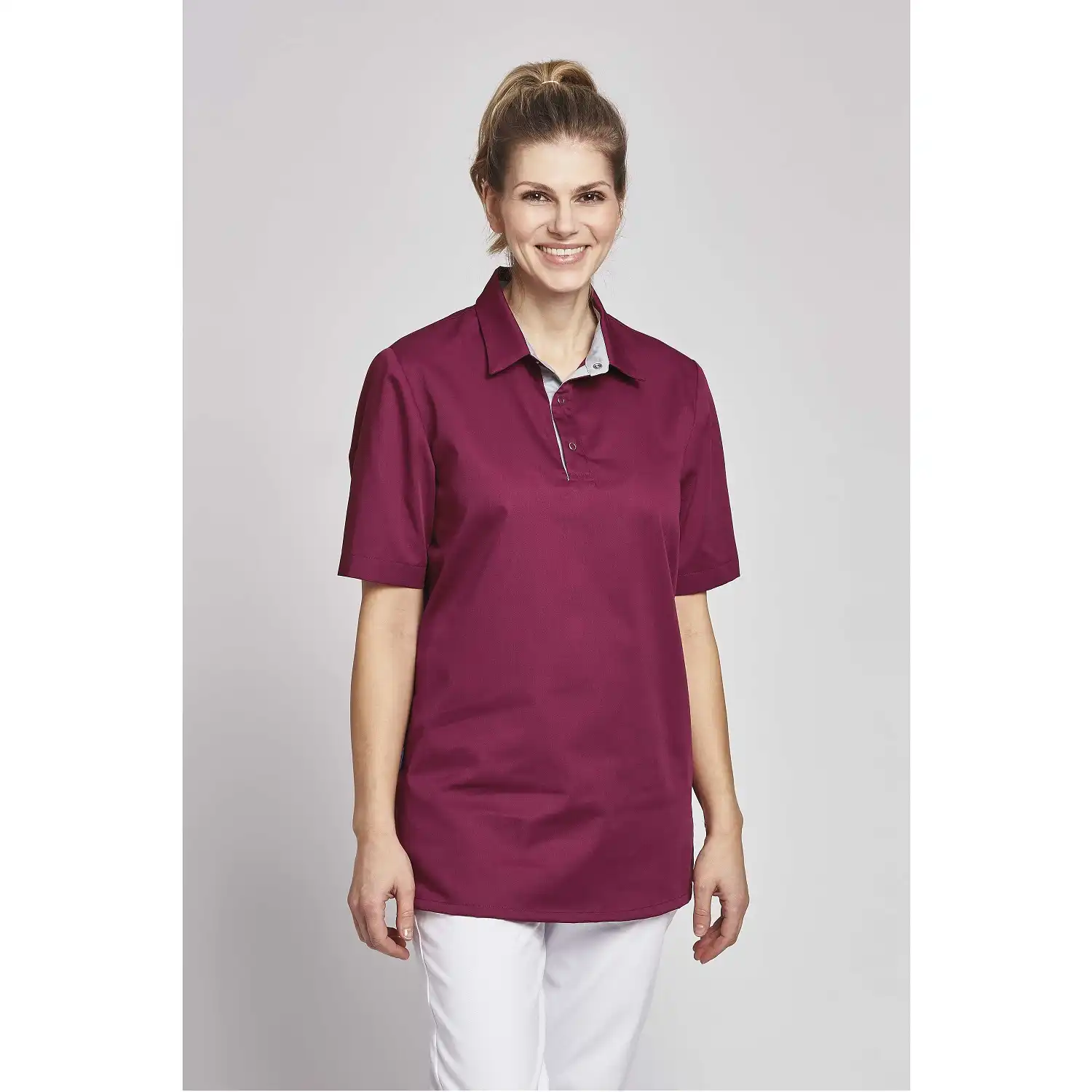 Unisex Schlupfjacke "12/2792" in beere/silbergrau, XS - Thumbnail 1