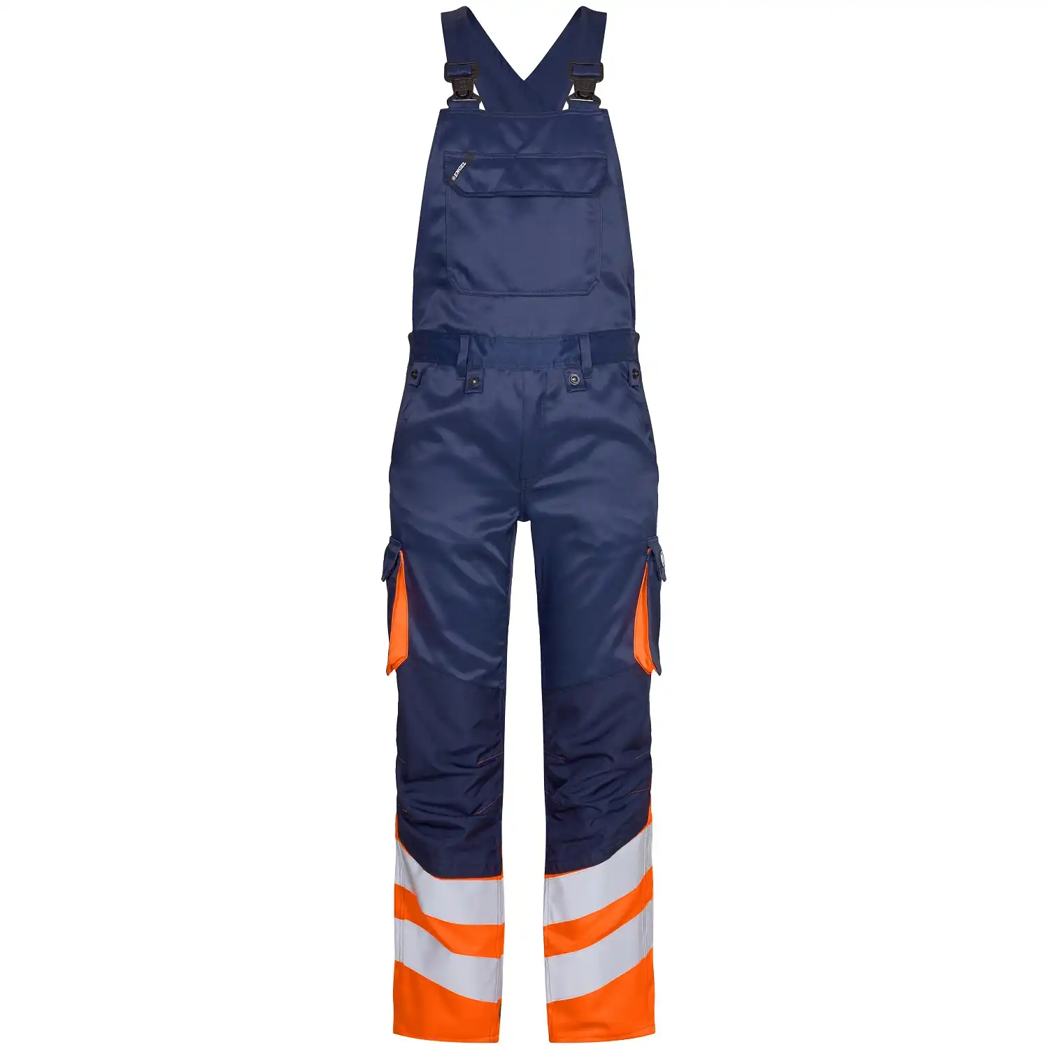 Warnschutz Latzhose "3547-319" Safety leicht UV-Schutz in blue ink/orange, 52 - Thumbnail 1
