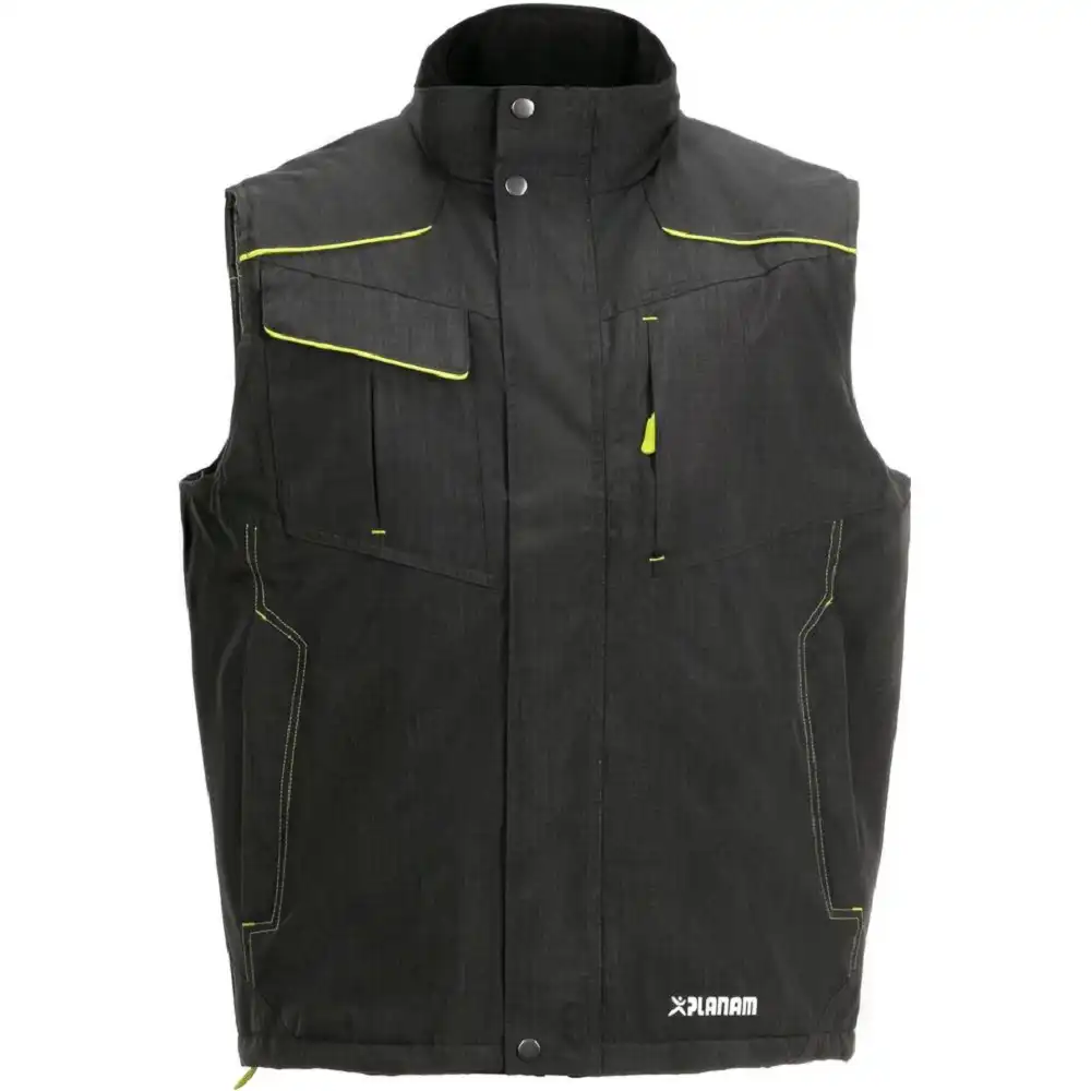 Winterweste "NEON" Outdoor in dunkelgrau/grün, M - Thumbnail 1