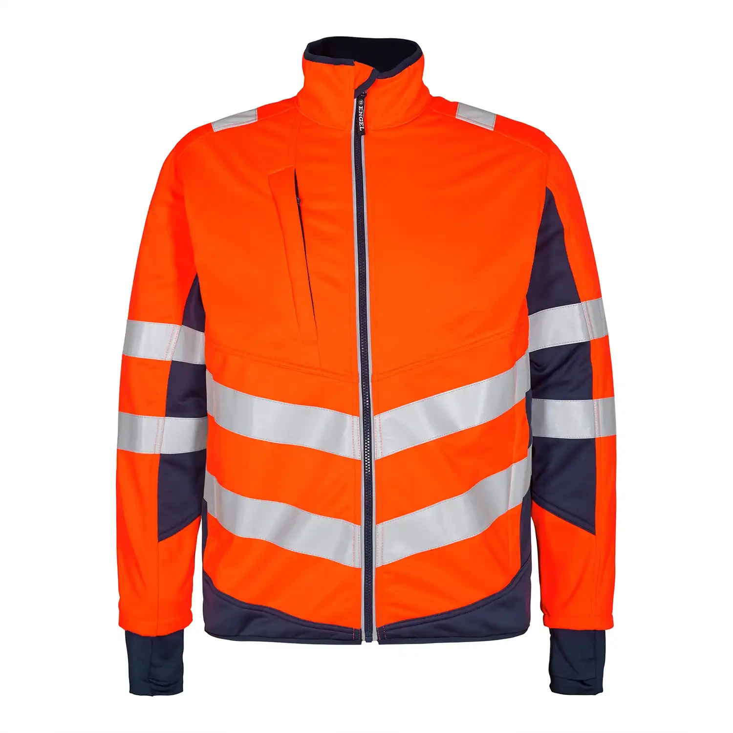 Warnschutz Softshell-Jacke "1158-237" Safety Kl. 2 in orange/marine, L - Thumbnail 1